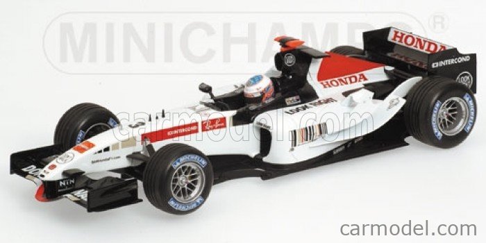 MINICHAMPS 100050003 Scale 1/18 BAR F1 HONDA 007 N RACE VERSION 2005 J.  BUTTON WHITE RED