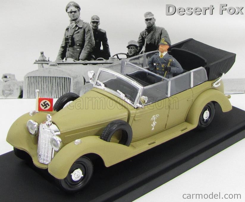 MERCEDES BENZ - 770K DESERT FOX 1939 - WITH ROMMEL FIGURES - NAZI MAN