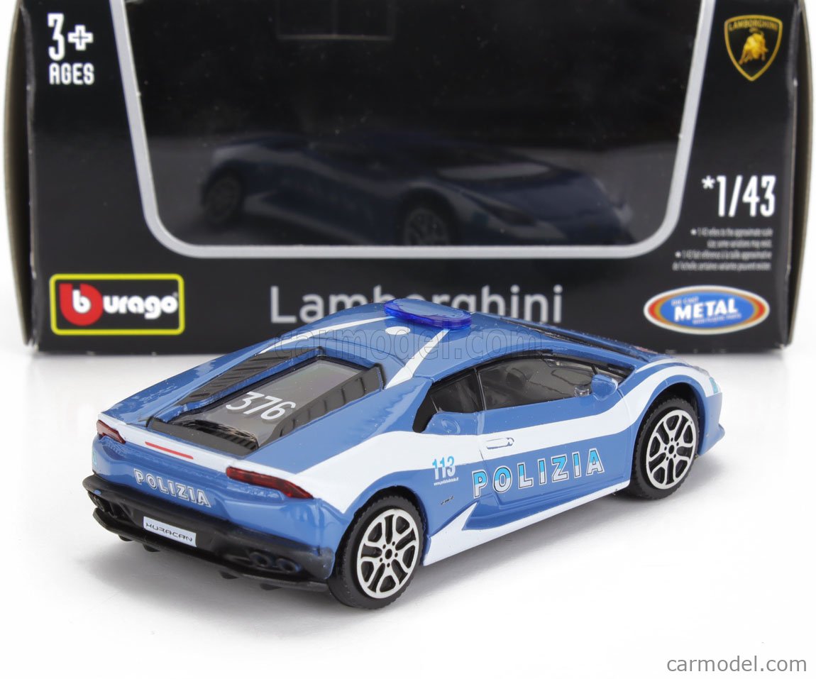 Voiture Burago Junior Police Patrol Lamborghini – Roues Libres, Sons Et Lumières, Dès 12 Mois