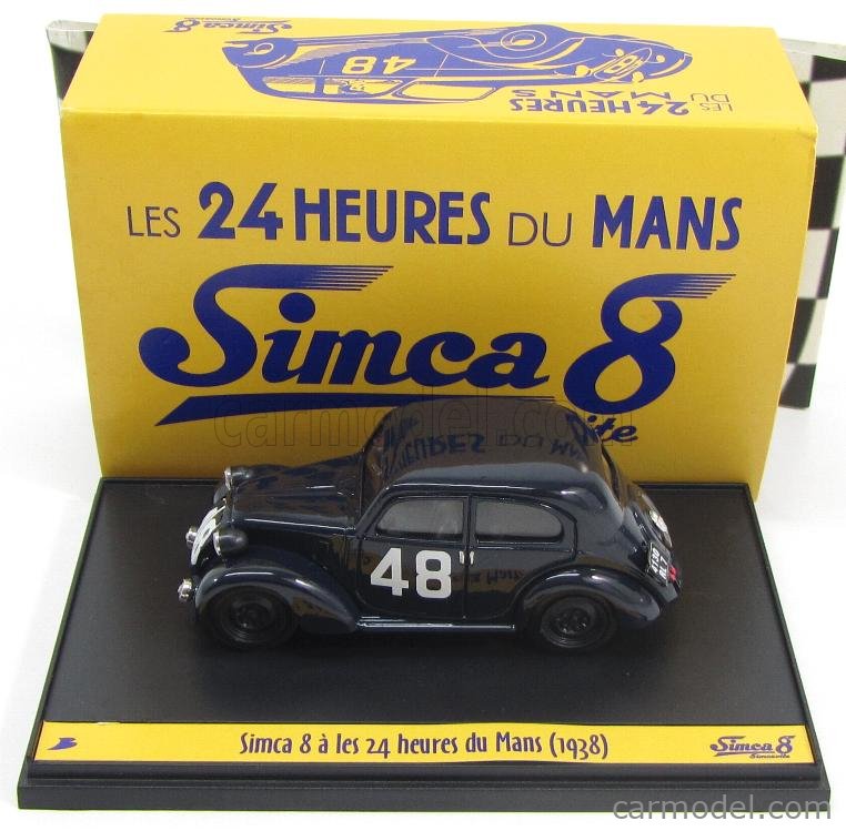 Brumm Prom S03 16 Scale 1 43 Simca 8 Team Victor Camerano N 48 24h Le Mans 1938 V Camerano R Robert Black