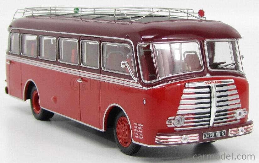 Modèle Réduit Bus Panhard K173 Norev - Échelle 1:43 - Année 1949 - Rouge - Métal