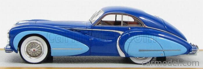 Miniature Talbot Lago T26 Coupé Grand Sport Saoutchik 1948 – Chromes 1:43, Résine Bleue