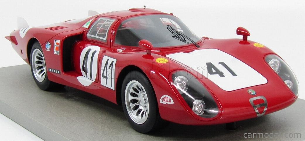 Modèle Réduit 1:43 BEST – Alfa Romeo 33.2 LM #41 Le Mans 1968 (Baghetti/Vaccarella), Neuf Boîte BE9272