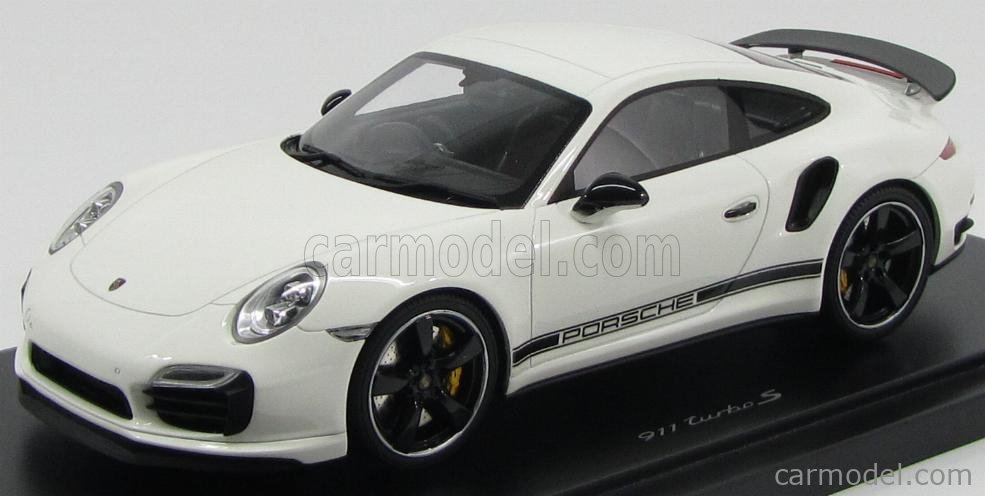 Gt Spirit Wax Scale 1 18 Porsche 911 991 Turbo S Coupe 14 Gb British Edition Rhd Con Vetrina With Showcase White