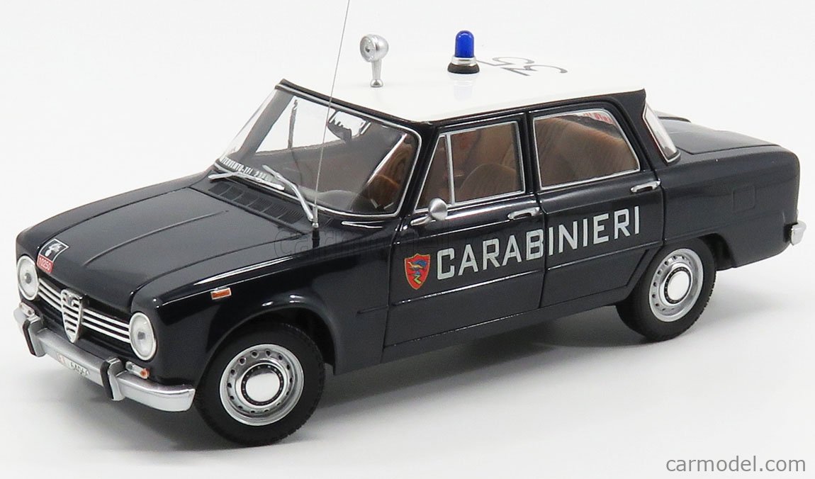 ALFA ROMEO GIULIA POLICE 1600 1:43 Scale Toy Car Miniature Diecast Carabinieri 