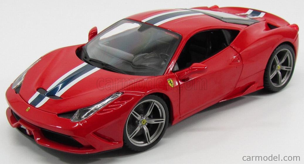 Mattel Defektes Modell Ferrari 458 Speciale Coupe Rot mit Streifen Ab 2013 1/18 Elite Modell Auto