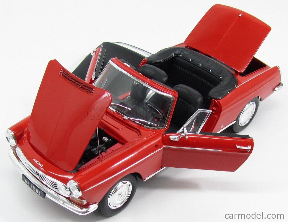  Norev Escala 1:18 1967 Peugeot 404 Cabriolet Modelo Coche  (Rojo) : Arte y Manualidades