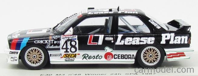 BMW - 3-SERIES M3 (E30) LEASE PLAN N 48 WINNER 24h SPA 1987 E.VAN DE POELE  - J.M.MARTIN - D.THEYS