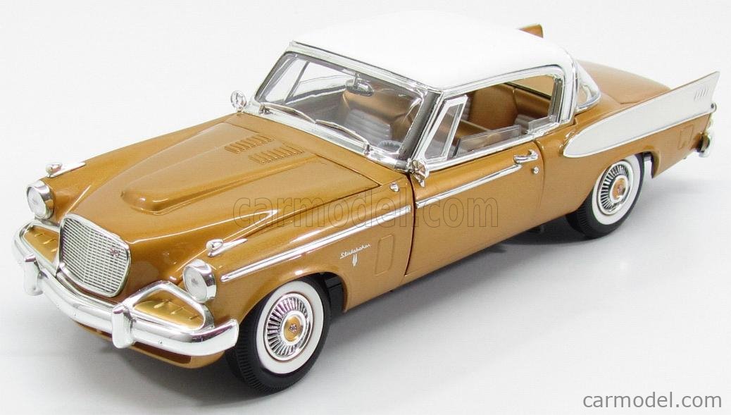 LUCKY-DIECAST LDC20018GD Scale 1/18  STUDEBAKER GOLDEN HAWK COUPE 1958 GOLD MET WHITE