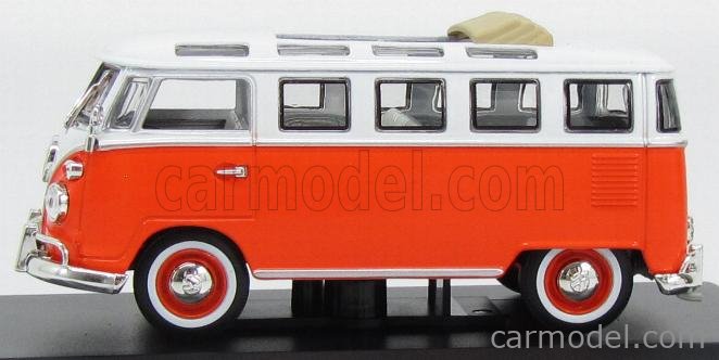 Volkswagen T1 Samba Minibus 1962 Open Orange White Lucky Diecast 1:43 LDC43208OR