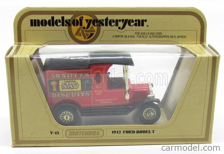 Matchbox Y Scale Ford Usa Model T Van Arnott S Sao Biscuits Red Black