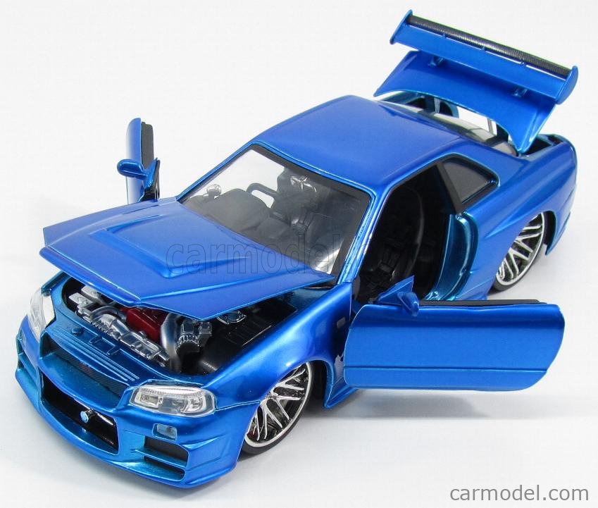 Jada Toys Fast and Furious Brian's Nissan Skyline R34 1:24 Scale Diecast  Car 1EA
