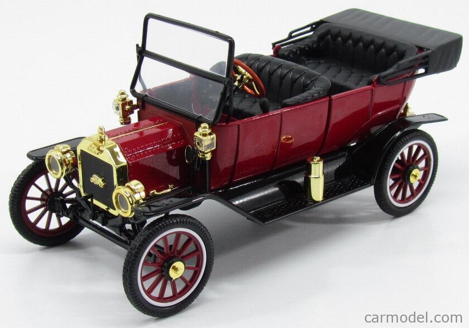 1915 FORD MODEL T ROADSTER CONVERTIBLE RED 1/18 CAR BY MOTORCITY CLASSICS 88141 