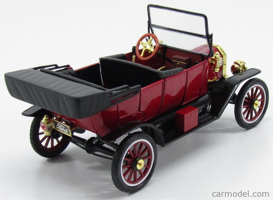 1915 Ford Model T Soft Top Red 1/18 Diecast Model Car by Motorcity Classics 