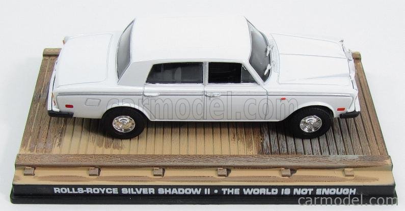 ROLLS ROYCE SILVER SHADOW II MODEL CAR 1:43 IXO WHITE JAMES BOND WORLD IS NOT K8 