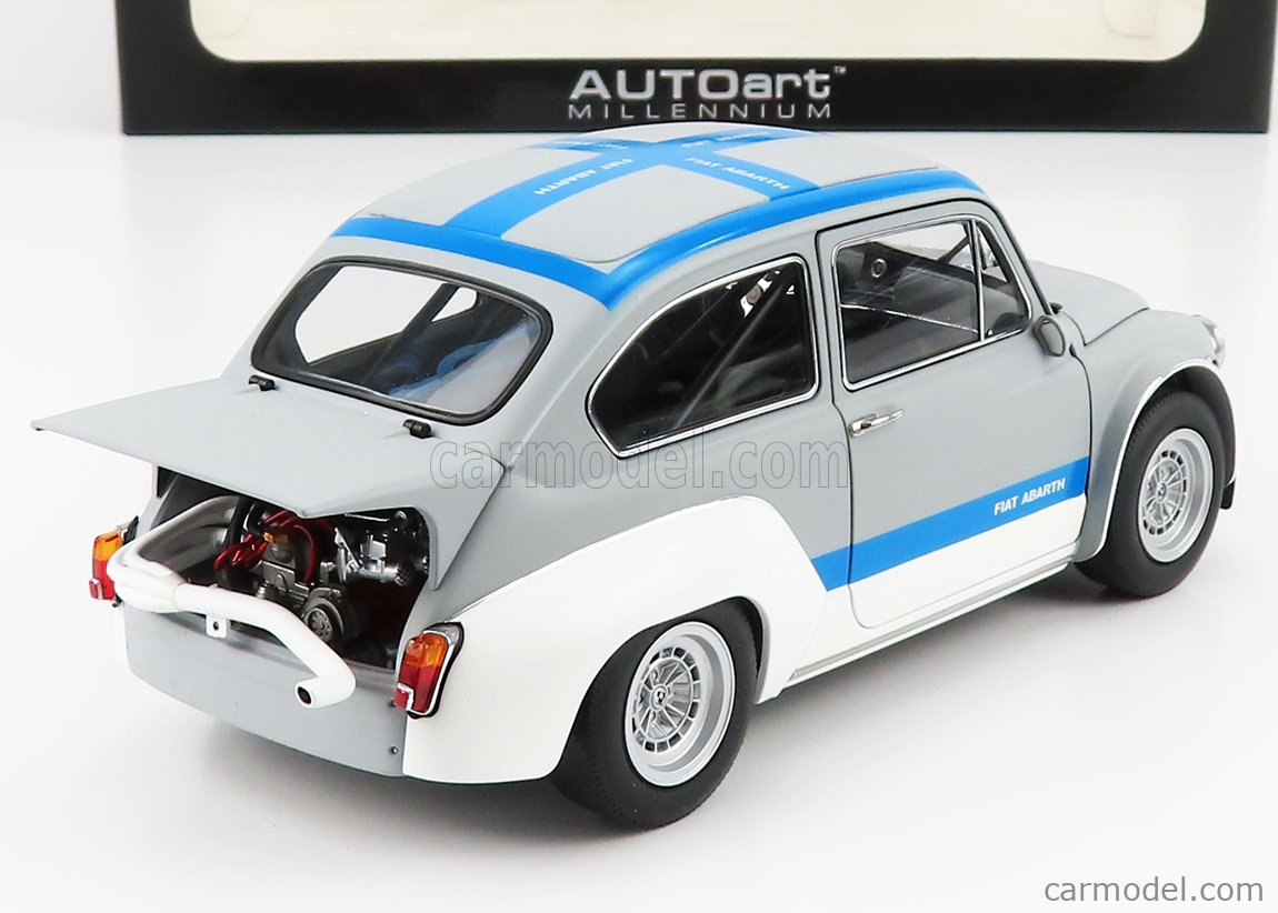 Autoart 1970 FIAT ABARTH TCR 1000 MATT GREY/BLUE STRIPES 1/18 Scale In Stock New 