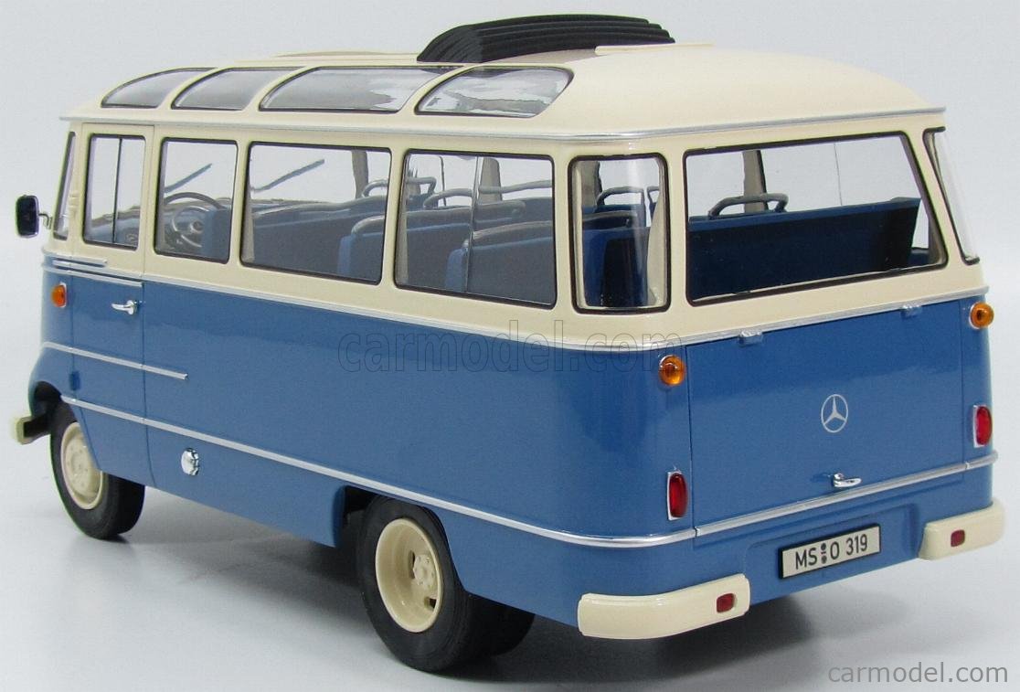 NOREV 183411 Scale 1/18 | MERCEDES BENZ O319 MINIBUS 1960 BLUE BEIGE