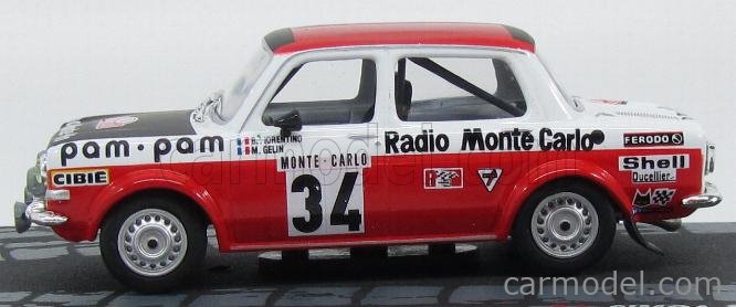 RIT5 1/43 IXO Altaya Rallye SIMCA 1000 Rallye 2 Monte carlo 1973 Fiorentino 
