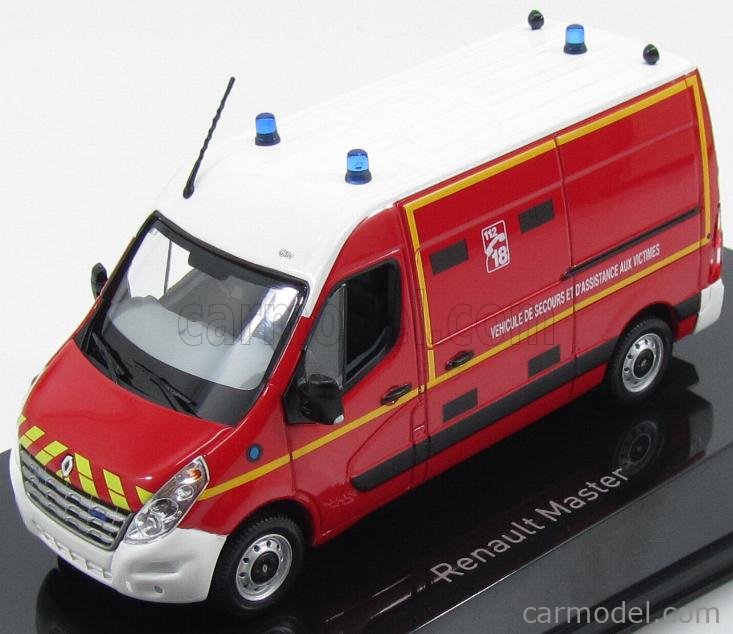 Norev SB 1/43 – Renault Master Pompiers VSAV 2007, Miniature Pro En état Nickel