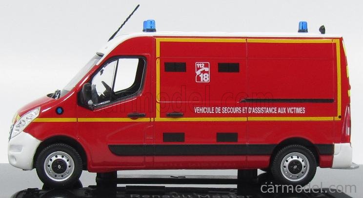 Norev SB 1/43 – Renault Master Pompiers VSAV 2007, Miniature Pro En état Nickel