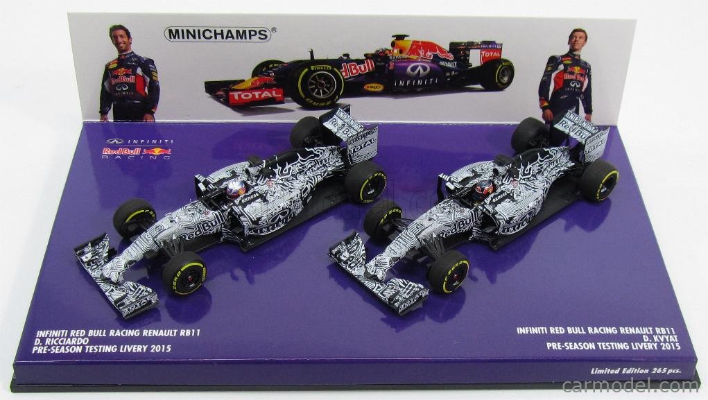 RED BULL - SET 2X F1 RB11 HYBRID TEAM INFINITI RED BULL RACING N 3  D.RICCIARDO + N 26 D.KVYAT PRE-SEASON TESTING 2015