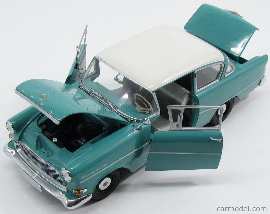MINICHAMPS 180043200 Scale 1/18 | OPEL REKORD P1 1958 TORQUOISE BLUE