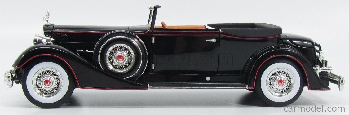 1934 Packard V12 Victoria 1:18-Scale Diecast Car Featuring A Green And Silver Paint Finish