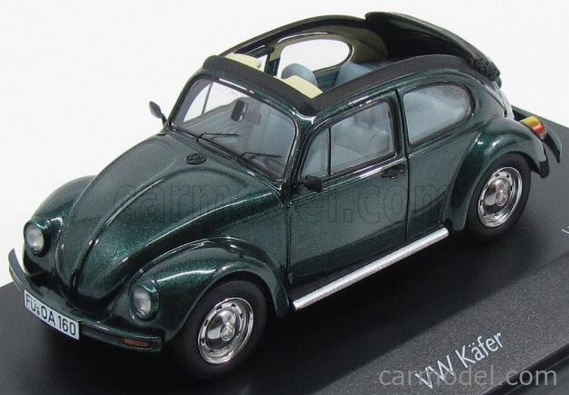 SCHUCO 03878 Scale 1/43 | VOLKSWAGEN BEETLE KAFER CABRIOLET 1970 GREEN MET