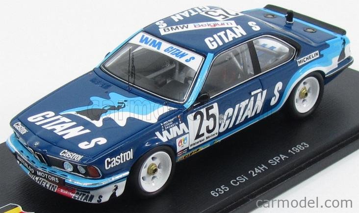 Miniature BMW 635 CSI N°10 Hartge 24H Spa 1983 - Jemmpy 1/43 - Vojtech & Enge