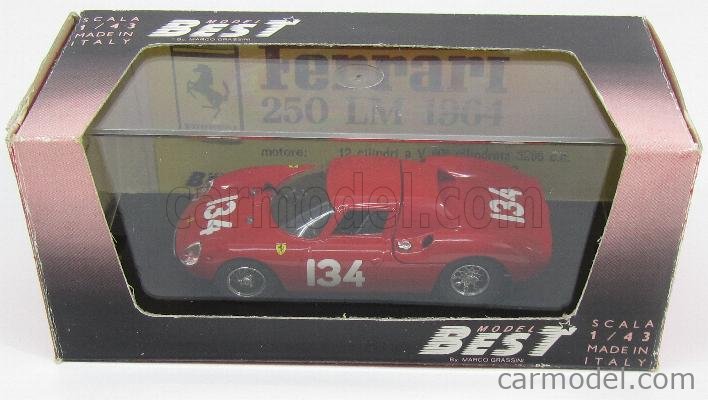 BEST-MODEL 9009 Scale 1/43 | FERRARI 250LM N 134 NURBURGRING 1964 RED