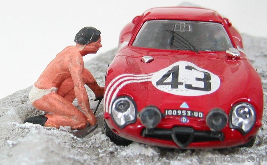 Best-model Alfa romeo Tz2 N 43 24h Le Mans 1965 (with Figure) Zeccoli - Rosinski 1:43 Red