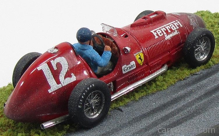 Miniature Casque Alberto Ascari Ferrari 1953 - Échelle 1:5 - Vitrine En Méthacrylate - Neuf