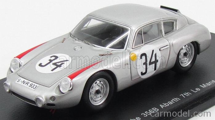 Spark 1:43 Porsche 356B Abarth #34 24h LeMans 1962 Barth, Herrmann S1876 modèle voiture S1876