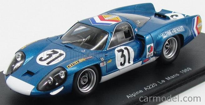 SPARK-MODEL S4701 Scale 1/43 | ALPINE A220 N 31 24h LE MANS 1969 