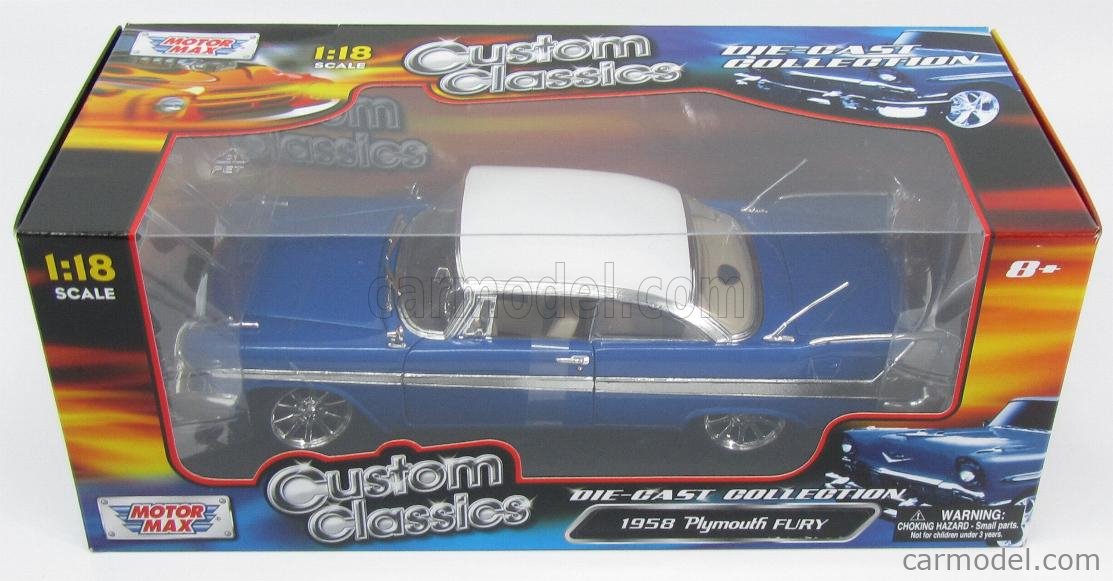 MOTOR-MAX 79011BL Scale 1/18 | PLYMOUTH FURY COUPE CUSTOM