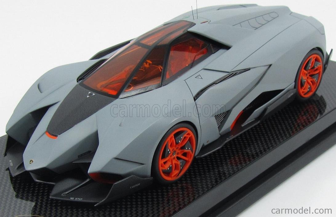 MR-MODELS EGOISTASPECIAL27 Scale 1/18 | LAMBORGHINI EGOISTA 2013 - SIGNED  Mr WALTER DE SILVA + Mr EGIDIO REALI - REAL CARBON BASE MATT GREY