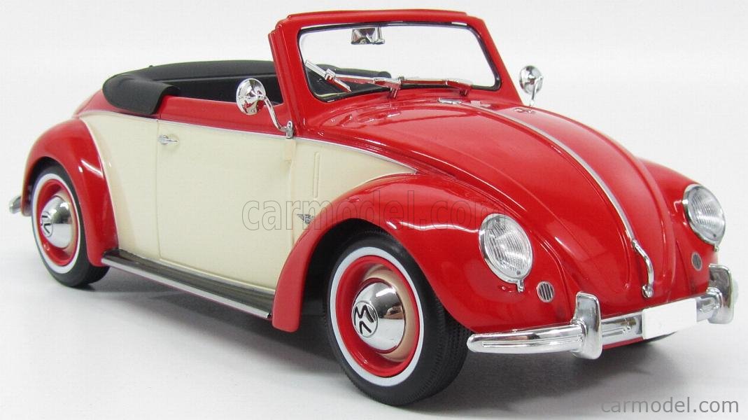 Volkswagen Beetle 1200 Cabrio Hebmueller 1949 Red White KK Scale 1:18 KK180111 M