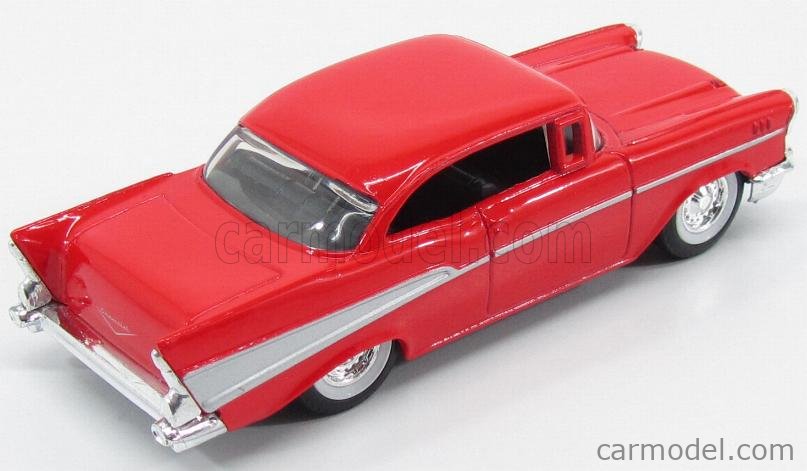 ERTL 2540 Scale 1/43 | CHEVROLET CHEVY 2 DOOR HARD-TOP 1957 RED SILVER