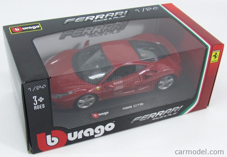 BURAGO BU26013R Scale 1/24  FERRARI 488 GTB COUPE 2015 RED