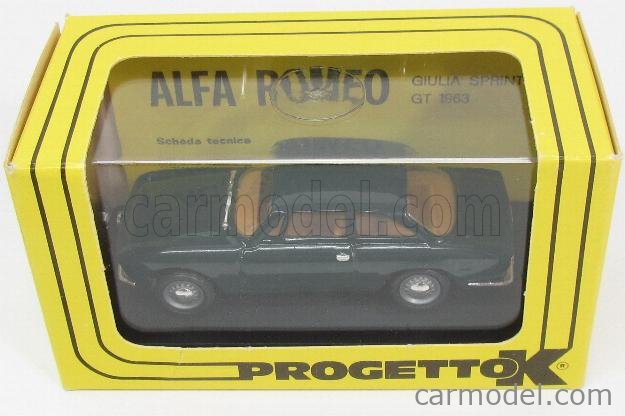 PROGETTO K PK041B Scale 1/43 | ALFA ROMEO GIULIA SPRINT GT 1963 DARK GREEN