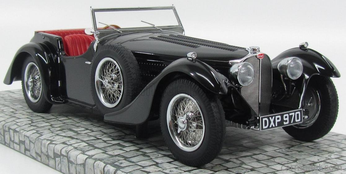 MINICHAMPS 107110430 Scale 1/18 | BUGATTI 57C CORSICA ROADSTER 1938 BLACK