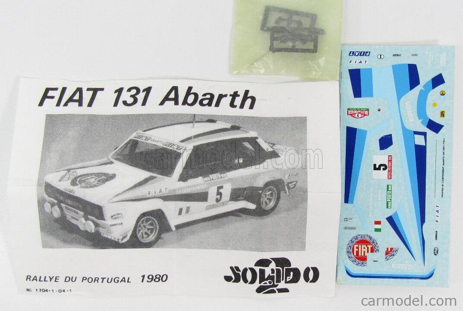 Solido 1704 – Fiat Abarth 131 Rallye Portugal 1980, échelle 1:43, Avec Calques