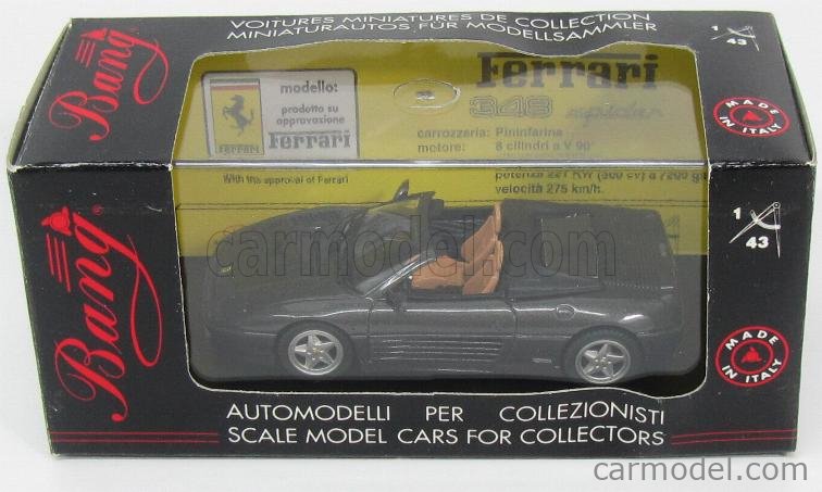 BANG 8010 Scale 1/43 | FERRARI 348 SPIDER OPEN 1992 BLACK MET