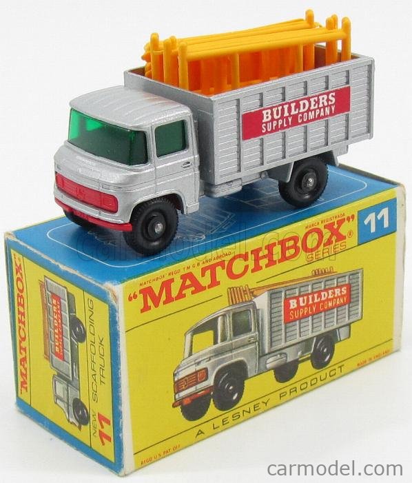 MATCHBOX 11 Scale 1/66 | MERCEDES BENZ SCAFFOLDING TRUCK SILVER