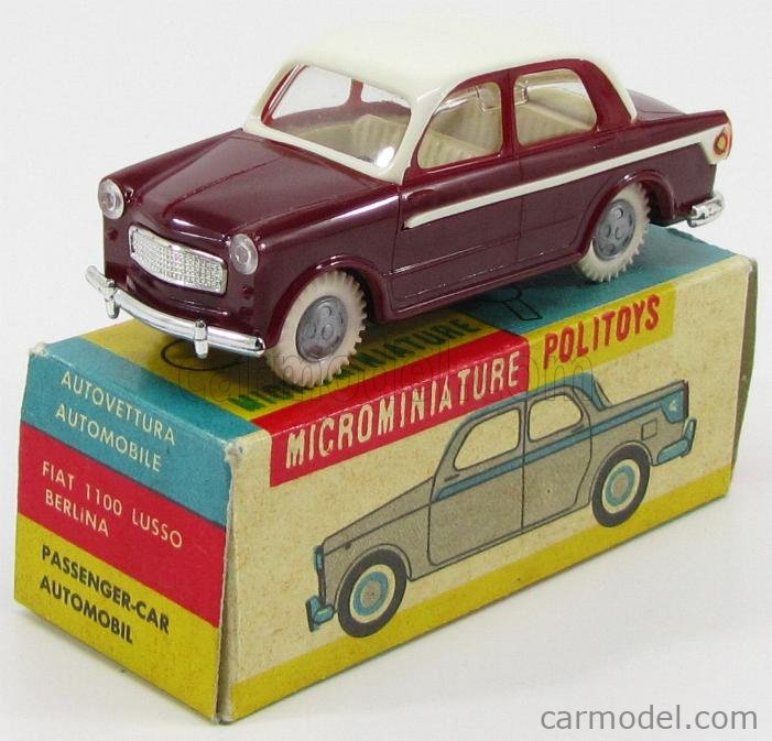 Miniature KDN 1/43 - Fiat 1100 Lusso Berlina 1965, Blanche (ex-Politoys APS)