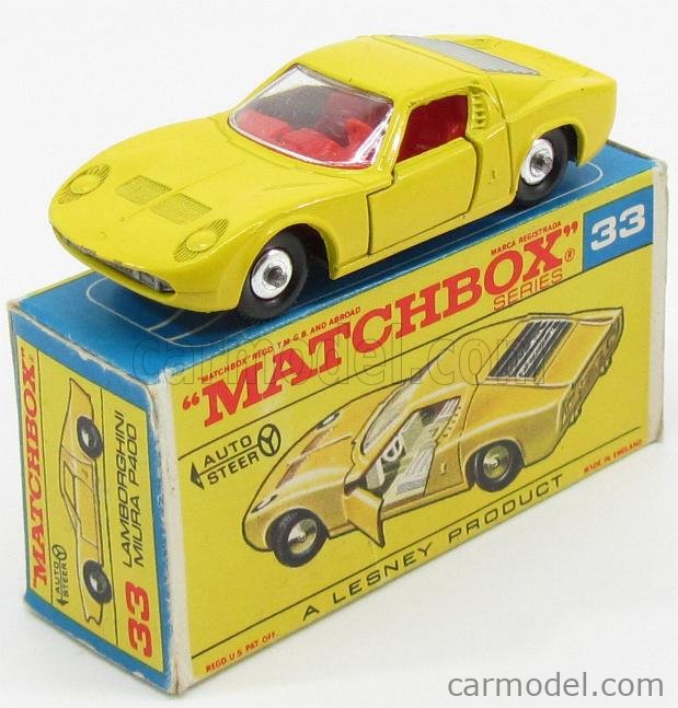 MATCHBOX 33 Scale 1/66 | LAMBORGHINI MIURA P400 YELLOW