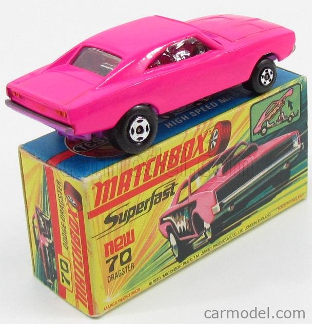 MATCHBOX 70 Scale 1 66 DODGE DRAGSTER PINK