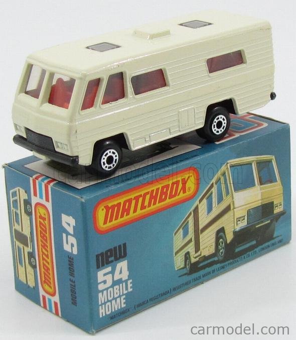 MATCHBOX 54 Scale 1/99 | MATCHBOX CARAVAN MOBILE HOME CAMPER WHITE