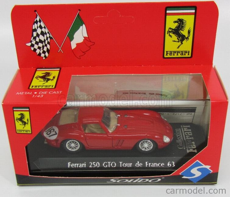 SOLIDO 7173-4 Scale 1/43 | FERRARI 250 GTO N 167 TOUR DE FRANCE 1963 RED