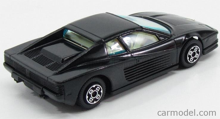 Vintage Ferrari Testarossa. Vintage 1984 Burago 1:24 Scale Black Ferrari  Testarossa Made in Italy. Vintage 1 24 Scale Black Ferrari. 